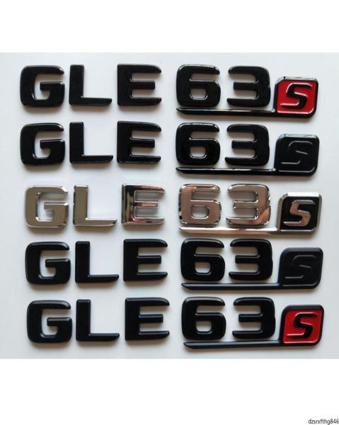 Chrome Black Letters Numéro Badges Trunk Emblems Emblem Badge Sticker for Mercedes Benz W166 C292 SUV GLE63S GLE63 S AMG3205666