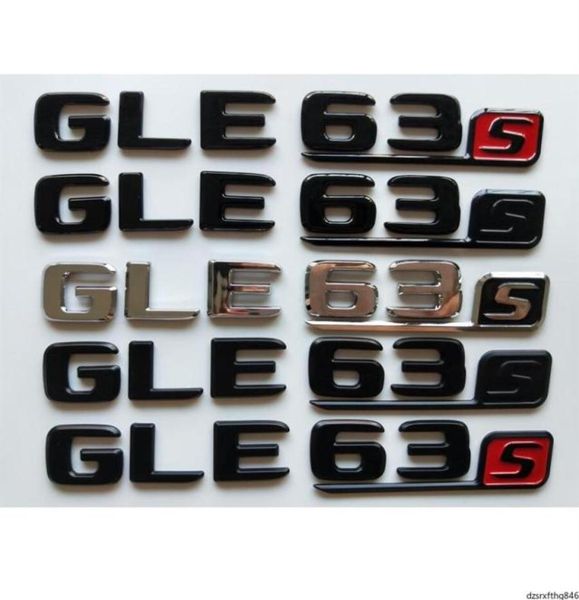 Chrome noir lettres numéro insignes de coffre emblèmes emblème Badge autocollant pour Mercedes W166 C292 SUV GLE63s GLE63 S AMG241O8774466