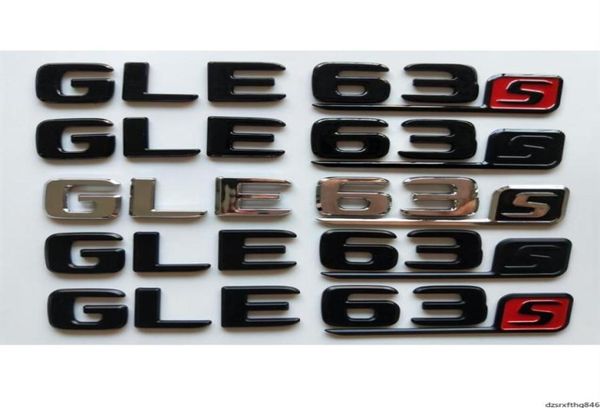 Badges de coffre chromés noirs avec lettres et chiffres, emblèmes autocollants pour Mercedes W166 C292 SUV GLE63s GLE63 S AMG241O2478553