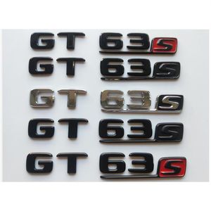 Chroom Zwarte Letters Kofferbak Badges Emblemen Embleem Badge Stikcer voor Mercedes Benz X290 Coupe AMG GT 63 S GT63S2199