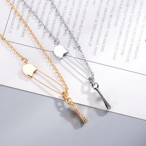 Hoogwaardige chromen sieraden ketting goud zilveren kleurpen kruis hang ketting hiphop niche ontwerp retro persoonlijkheid mode ontwerper sieraden cadeau er