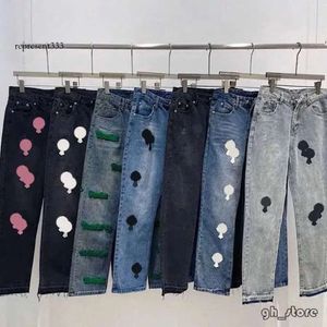 Chrome Jeans Mens Designer Make Old Washed Chrome Rechte broek Hartletterafdrukken voor vrouwen Men Casual Lange luxueuze 840