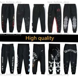 2024 America Street Chromees Hearts Pantalones con estampado en sánscrito para hombre Alfabeto sánscrito Otoño para mujer Pantalones de chándal cruzados Ch con estampado de letras de herradura M-2XL