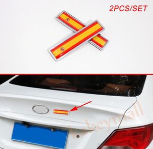 Etiqueta engomada 3D del ajuste lateral del cuerpo del vehículo del coche de Metal cromado, accesorios de la insignia del emblema de la bandera del país de España 2 uds 8742399