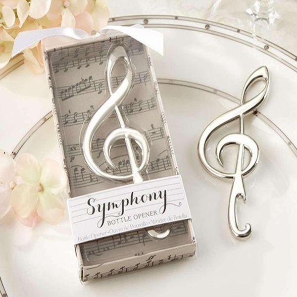 Chrome Music Note Bottle Opender in Gift Box Bar Party Supplies WeddingBridal Down Favors BBB16286