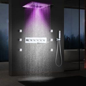 Chrome Polied Salled Shower Head Rain Waterfall Atomizing Thermostatic Spa Douche de douche Buzzle