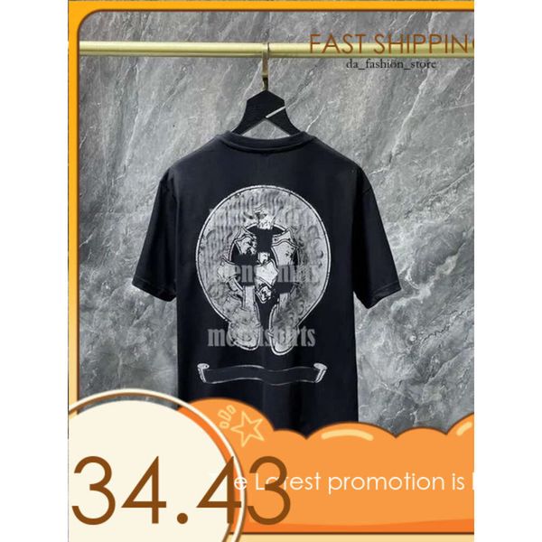 T-shirts Chrome Shirt Men Achetez des hommes de cœur pour 2023 Top Designers Lettre en relief Horseshoe Sanskrit Cross Match Tees T-shirts SIZE S-XL 720 133