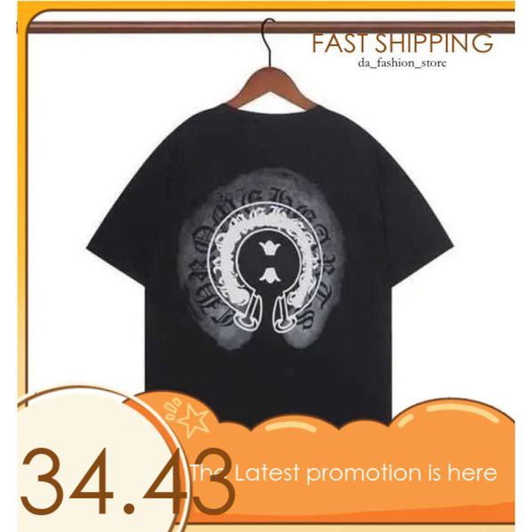 Chrome Shirts T-shirts Mens Classics Shirts Heart High Quality Crew Neck Sleeves Tees Horseshoe Sanskrit Cross Print Coets Scwi 107