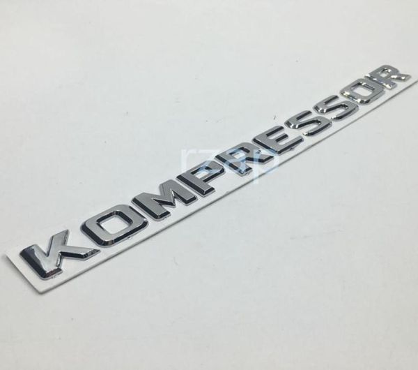 Cromo plata KOMPRESSOR letra Logo tronco emblema insignia pegatina para Mercedes W203 W204 W212 W221 AMG3222696