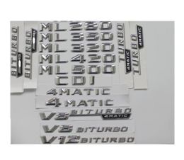 Chrome Trunk Letters Badge Emblem Emblems ML55 ML63 AMG ML300 ML320 ML350 ML400 ML500 4MATIC CDI W166 W1642497746284235