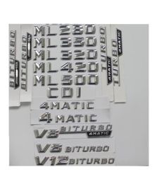 Chrome Trunk Letters Badge Emblem Emblems ML55 ML63 AMG ML300 ML320 ML350 ML400 ML500 4MATIC CDI W166 W16424974743374114