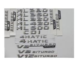 Emblèmes de lettres de coffre chromés, emblèmes ML55 ML63 AMG ML300 ML320 ML350 ML400 ML500 4MATIC CDI W166 W16424974741772910