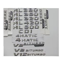 Chrome Tronc Lettres Insigne Emblème Emblèmes ML55 ML63 AMG ML300 ML320 ML350 ML400 ML500 4MATIC CDI W166 W164253v1868