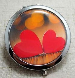 Miroir compact personnalisé chromé pour sac à main miroir de poche argentée