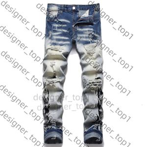 Chromee jeans créateur masculin jeans jeans hauts élastiques jeans chromés détressés déchirés slim fit moto-coeur biker denim pour hommes mode noir 4572