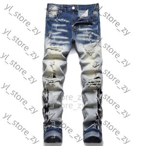 Chromee jeans mens créateurs jeans jeans hauts élastiques jeans chromés détressés déchirés slim fit moto-coeur biker denim pour hommes mode noir 1623