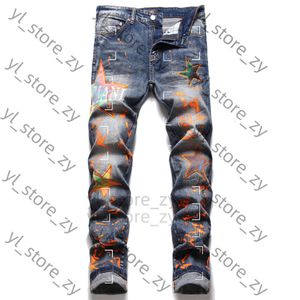 Chromee jeans mens créateurs jeans jeans hauts élastiques jeans chromés détressés de moto slip slip fit de moto