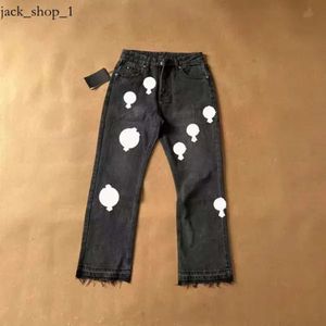 Chromees harten jeans ontwerper heren dames paarse mode door broek Cross casual streetwear Chromeheart 836