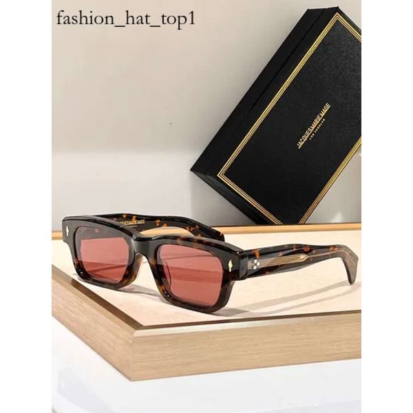 Chromes JACQUES MARIE MAG JEFF Lunettes de soleil pour femmes faites à la main avec monture en plaque épaisse, lunettes pliables de luxe de qualité, lunettes de soleil de styliste pour hommes Saccoche Trapstar 255