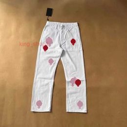 Chromes-Hosen Herren-Designerjeans Herrenjeans Chromes Heart Lange modische Hosen Jogger Denim Bedruckte Kleidung Hop Krolls Love Pant Herrenjeans Herzen 12 UPO1