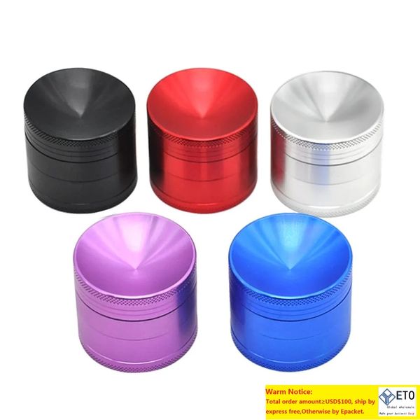 Chrome Crusher Herb Grinders Smoke Kit 4parts 50 mm CNC Aluminium ALLIAGE HERB GRINDER CONCAVE TOP SPICE ZZ