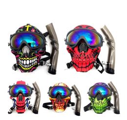 Chroom Crusher Mask Creative Sigaretten Gas Hookah Acryl Glazen Bongs Rookpijpen Siliconenwaterpijp Bubbler Tabak Pyrex Tube Skull Bong