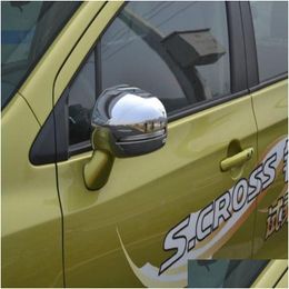 Chrom-Styling, hochwertige ABS-Chrome, 2 Stück, Auto-Seitentür-Spiegel-Dekoration, Rückspiegel-Schutz für Suzuki Vitara -2022 S-Cros Dhzg6