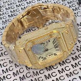 Chronograph Chrono Stopwatch Automatische 7750 Mannen Horloge Diamant Iced Out Gold W20090x8 Mens Horloge Waterdicht WSCA0011 Armband Orologio di Lusso