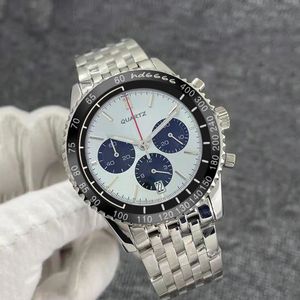 Chronograph Mens Watch Green Dial Quartz Movement horloges voor mannen Montre de Luxe Designer Mannelijke polshorloge roestvrijstalen mode polshorloges reloj