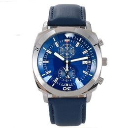 Chronograaf quartz herenhorloges blauwe wijzerplaat man militair sporthorloge montre de luxe horloges voor heren zakelijk polshorloge reloj231b
