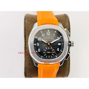 Chronograaf Sapphire Mechanische klassieke roestvrij blauwe horloges PP5968 Stopwatch Rubber Men Automatisch Superclone Steel 40mm Zwart 163 Montredeluxe