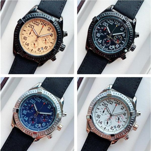 Deportes militares Hombres Reloj cronógrafo Hombres Presidente relojes de cuarzo Estilo Avenger correa de lona reloj de pulsera masculino marca superior cronómetro negocio