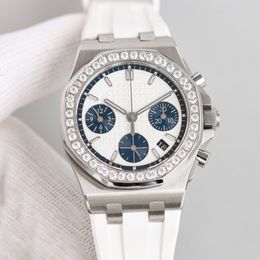 Chronograph Womens Watch Mouvement mécanique automatique montre 37 mm Fashion Business Wristwatch Montre de Luxe pour les dames