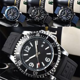 Relojes de pulsera con cronógrafo, reloj de lujo superocean, movimiento de cuarzo para hombre, relojes de moda para hombre, correa de caucho de alta calidad, azul, negro, deporte famoso sb080