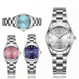 CHRONOS Mujeres Lujo Rhinestone Acero Inoxidable Relojes de Cuarzo Señoras Reloj de Negocios Movimiento de Cuarzo Japonés Relogio Feminino 201231g