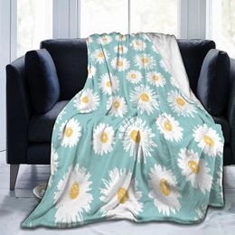 Manta de crisantemo Margarita Flores ingenuas Mantas de cama Acogedoras y ligeras Ropa de cama suave y cálida para sofá Oficina Viajes 240115