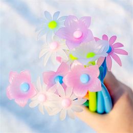 Stylo Gel chrysanthème fleurs colorées au soleil, boule noire, vente en gros, fournitures scolaires, papeterie de bureau, cadeau