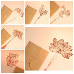 Chrysanthème feuille creuse fleur signet glands Ginkgo métal lecture créative mode veine