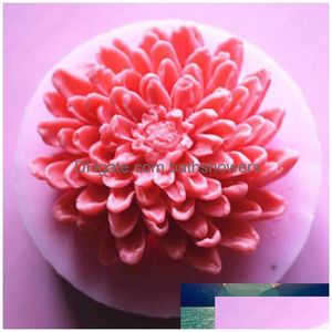 Chrysanthèmes Rose Fleur Sile Moules Fondant Savon Gâteau Moule Cupcake Gelée Bonbons Chocolat Décoration Outil De Cuisson Mod Drop Livraison Dhlxz