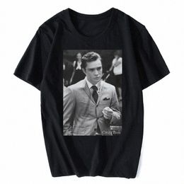 Chuck Bass Gossip Girl Ed Westwick Unisex Cott Wit T-shirt Wsn50 Straat Mannen Cott O-eck Tee Shirt Kleding e2mS #