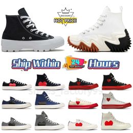 Chuck Chucks Fashion 1970s Chaussures pour hommes Femmes Casual Canvas Chaussures Sneakers Classic Big Eyes Red Heart Shape Plateforme