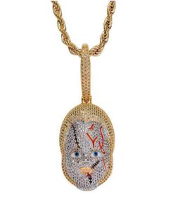 Collier pendentif poupée Chucky collier hip hop en bijoux en or pour usage quotidien unisexe21910512128173