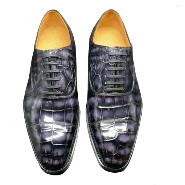 Chue robe arrivée hommes chaussures mâle en cuir de Crocodile Fromal Oxford avec semelles 46579