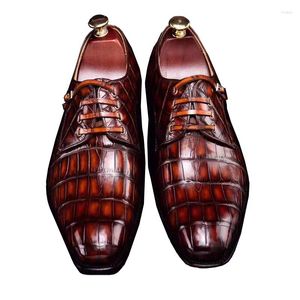 Chue Manual Crocodile Shoes Dress Men Brush Color Business Male Formal 557 579