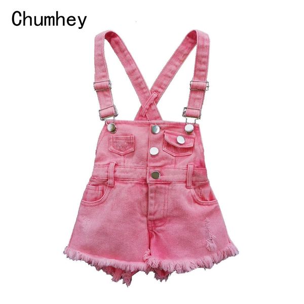 Chumhey 210t kids bourse girls firls suspende short short rose jeans enfants vêtements kawaii bebe jumpsuit enfants vêtements 240307