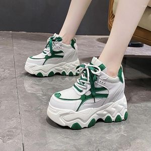 Chunky 852 Casual Schoenen Zomer Sneakers Vrouwen Ademend Mesh Dame Mode Lace Up Platform Outdoor 9 Cm Sleehak Chaussures Femme