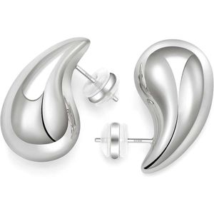 Boucles d'oreilles de cerceau pour femmes boucles d'oreilles en larmes 925 Boucles d'oreilles en argent sterling