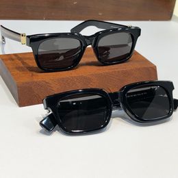 Gafas de sol cuadradas gruesas Montura plateada negra Lente negra ahumada Nos vemos en el té Gafas de sol de diseñador para hombre Sombras Sunnies Gafas de sol UV400 Gafas con caja