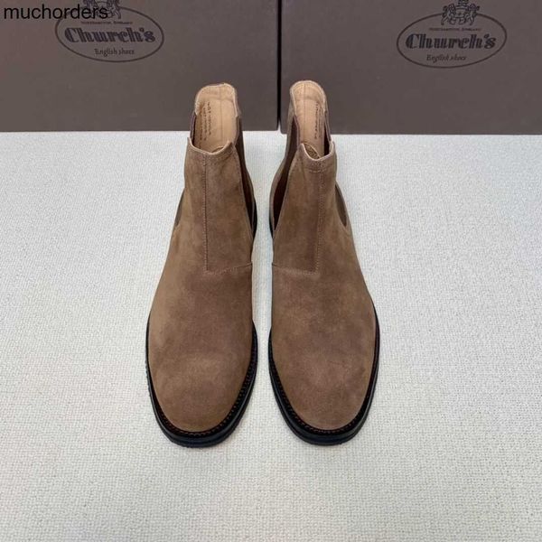 Bota corta Chelsea de Church para hombre, modelo de caballero, estilo inglés, tubo corto, cuero de vaca, botas de cuero informales minimalistas