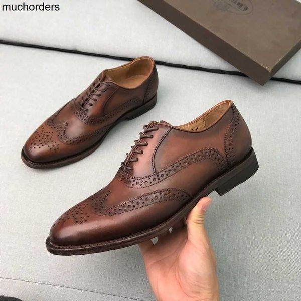 ChurCh's Chelsea Washed Old Goodyear Tire and Rubber Company Zapatos de cuero genuino para hombre Pintados a mano Low Top Block Shoes
